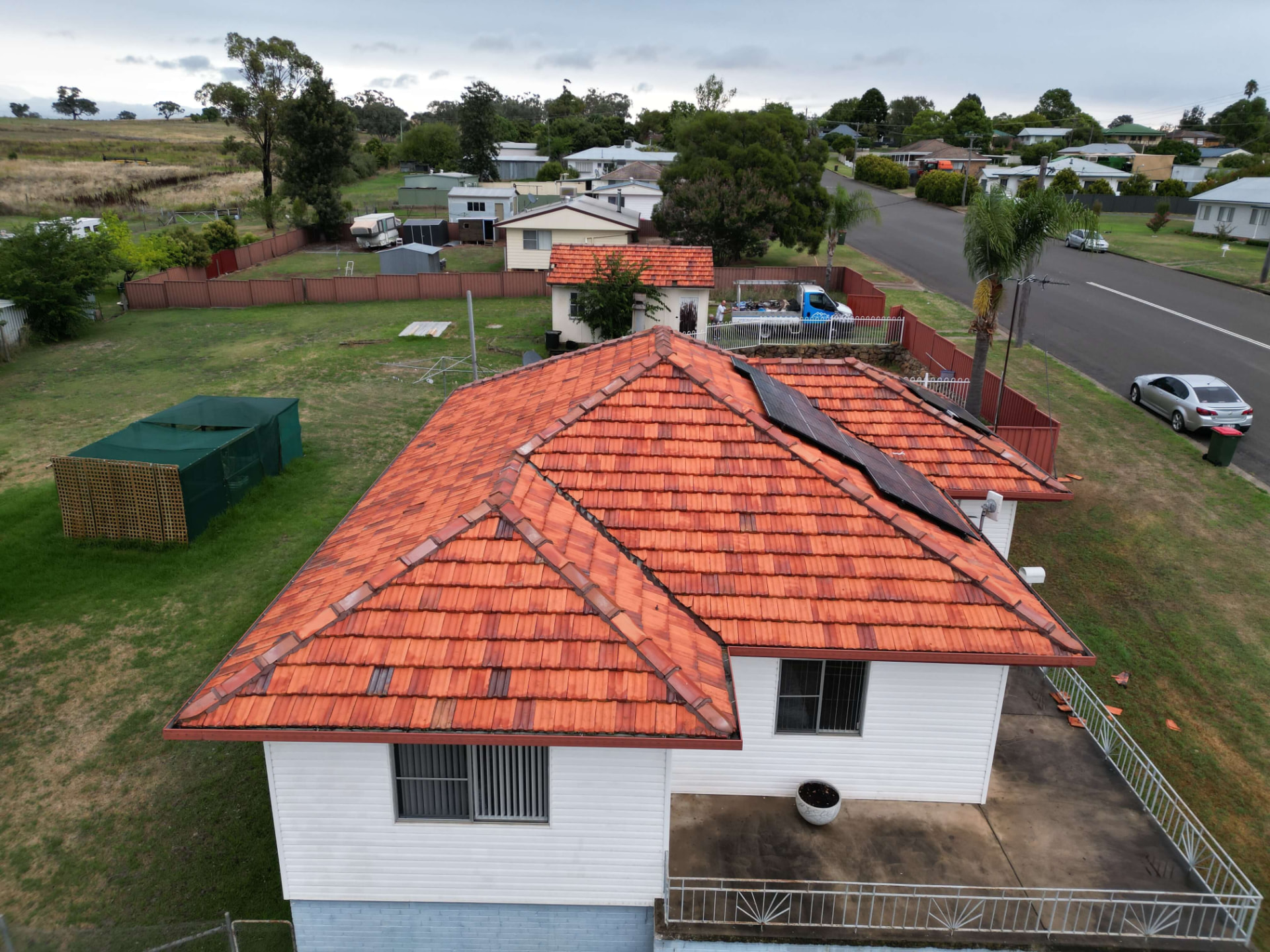 Quirindi Weatherboard Home With Its Terracotta Tile Roof Cleaned Back to an Even Colour