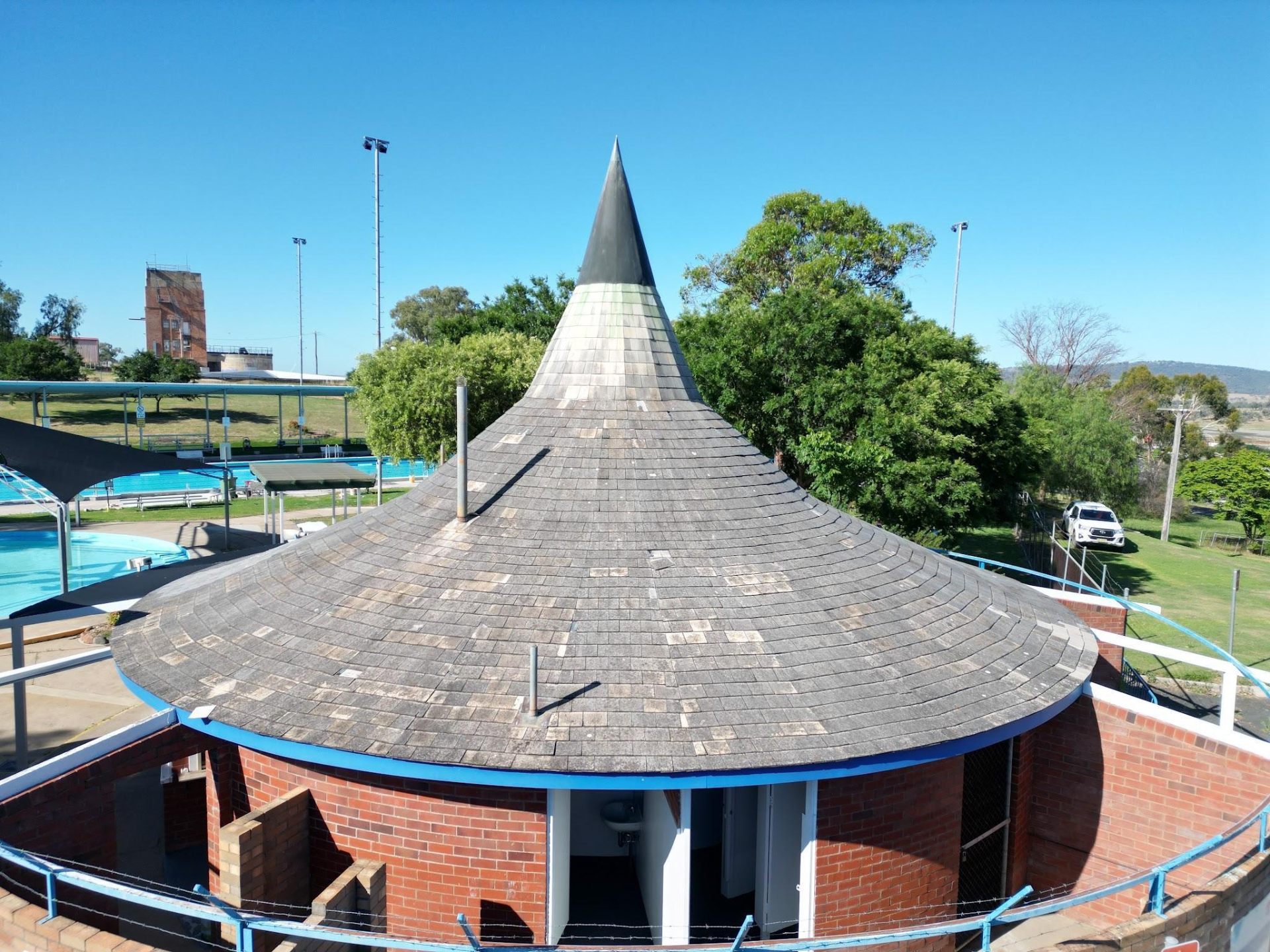 Werris Creek War Memorial Pool Cone Roof Before Restoration